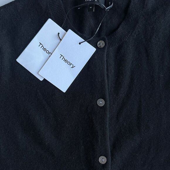 NWT Theory 100% Soft Cashmere Cardigan Black - Size Medium - Picture 8 of 10